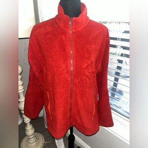 Patagonia Synchilla Men's Size S  Full Zip Up
Fleece Jacket Red Zip Pockets